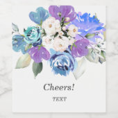Romantik , Wasserfarbe , Blume, rustikaler Blumenw Weinetikett (Einzelnes Label)