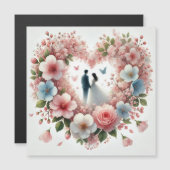 Romantik Wedding 3 Magnetkarte (Vorne/Hinten)
