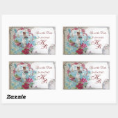 ROMANTIKA MONOGRAM, Save the Date, weiß Rechteckiger Aufkleber (Blatt)