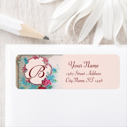 ROMANTIKA-ROSE, BLUE-BLUMEN, BLUMENMONOGRAMM, rosa (Insitu)