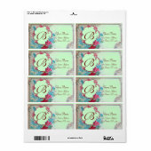 ROMANTIKA-ROSE, BLUE-BLUMEN MONOGRAMM-grüne Blume (Vorne)