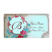 ROMANTIKA ROTE ROSEN, BLUE FLOWEREN MONOGRAMM Aqua (Vorne)