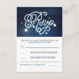 Romantiker Nachthimmel Sterne Hochzeit RSVP Karten