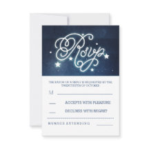 Romantiker Nachthimmel Sterne Hochzeit RSVP Karten