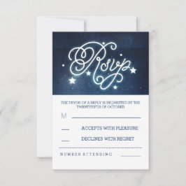Romantiker Nachthimmel Sterne Hochzeit RSVP Karten