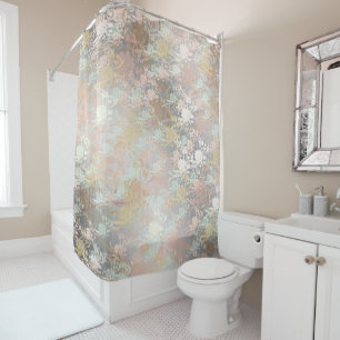 Romantisch, Aquamarin, Aquarell, Chic, floral Duschvorhang