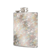 Romantisch, Aquamarin, Aquarell, Chic, floral Flachmann (Links)