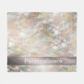 Romantisch, Aquamarin, Aquarell, Chic, floral Fleecedecke (Vorderseite (Horizontal))