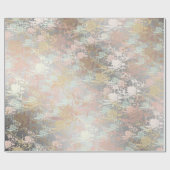 Romantisch, Aquamarin, Aquarell, Chic, floral Geschenkpapier (Flach)