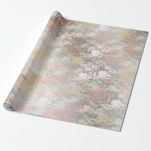 Romantisch, Aquamarin, Aquarell, Chic, floral Geschenkpapier