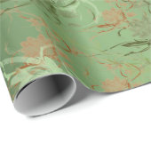 Romantisch, Aquamarin, Aquarell, Chic, floral Geschenkpapier (Rolleneckpunkt)