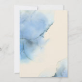 romantisch-blaue abstrakte Hochzeit Einladung (Rückseite)