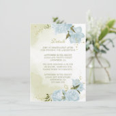romantisch blaue Blumen Gründetails Begleitkarte (Stehend Vorderseite)