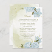 romantisch blaue Blumen Gründetails Begleitkarte (Vorne/Hinten)