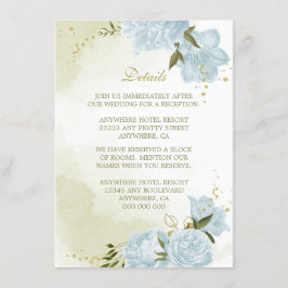 romantisch blaue Blumen Gründetails Begleitkarte