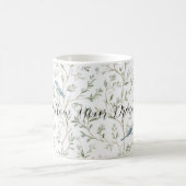 Romantisch Chic Schöne Blaue Vögel Blumen Kaffeetasse (Mittel)