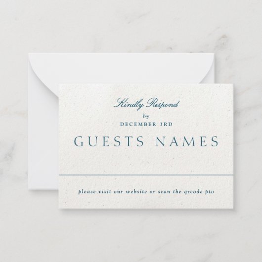 Romantisch Classic Wedding QR CODE UAWG Mitteilungskarte (Vorderseite)