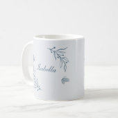 Romantisch elegant dusty blau kaffeetasse (Vorderseite Links)