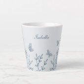 Romantisch elegant dusty blau milchtasse (Vorderseite)