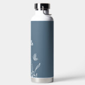 Romantisch elegant dusty blau trinkflasche (links)