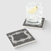 Romantisch, elegant französisch Gerahmt Steinuntersetzer (Seitenansicht)