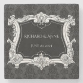 Romantisch, elegant französisch Gerahmt Steinuntersetzer (Vorderseite)