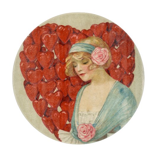 Romantisch Elegant Retro Valentinstag, John Winsch Schneidebrett (Vorderseite)