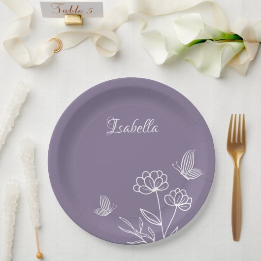 Romantisch elegant und blumenreich pappteller (Hochzeit)