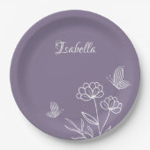 Romantisch elegant und blumenreich pappteller (Vorderseite)
