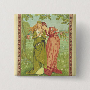 Romantisch Elegant Vintage Valentinstag, viktorian Button