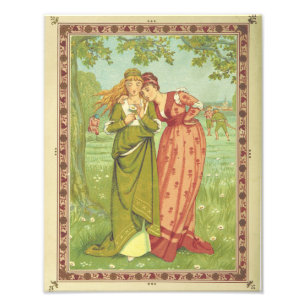 Romantisch Elegant Vintage Valentinstag, viktorian Fotodruck