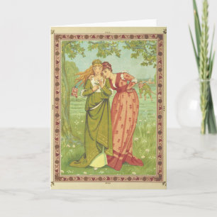 Romantisch Elegant Vintage Valentinstag, viktorian Karte