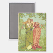 Romantisch Elegant Vintage Valentinstag, viktorian Magnet (Vorderseite/Rückseite)
