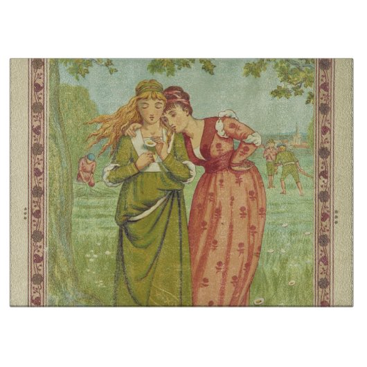 Romantisch Elegant Vintage Valentinstag, viktorian Schneidebrett (Vorderseite)