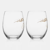 Romantisch, elegant, Whimsical Gold Personalisiert Weinglas Ohne Stiel (Rechts)