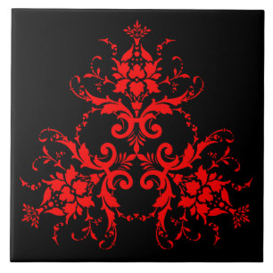 Romantisch, eleganter vintage Damast Rot Fliese