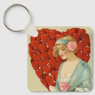 Romantisch Elegantes Retro-Valentinstagsbild, John Schlüsselanhänger