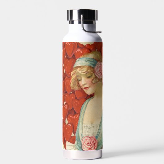 Romantisch Elegantes Retro-Valentinstagsgruß, John Trinkflasche (Links)