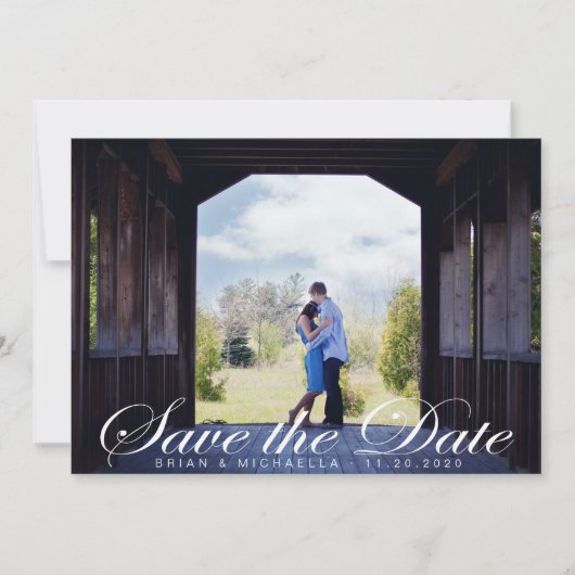 Romantisch Elegantes Script ⎥ Foto Save the Date (Vorderseite)