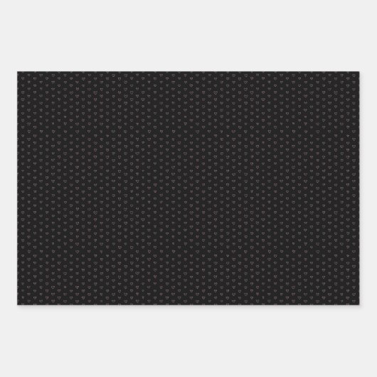 romantisch Fleuri Elegant Schwarz und Rosa Pastel, Geschenkpapier Set (Vorderseite 2)