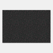 romantisch Fleuri Elegant Schwarz und Rosa Pastel, Geschenkpapier Set (Vorderseite)