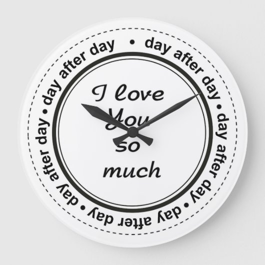 Romantisch für ihn, sie, ich Liebe dich Große Wanduhr (Vorderseite)