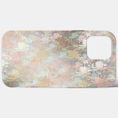 Romantisch, gold, Aquamarin, Aquarell, Chic, flora Case-Mate iPhone Hülle (Rückseite (Horizontal))
