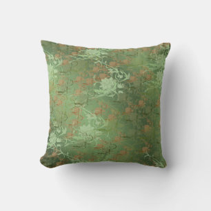 Romantisch, Gold, Türkis,, Aquarell, Chic, Floral  Kissen
