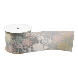 Romantisch, Gold, Türkis,, Aquarell, Chic, Floral Satinband