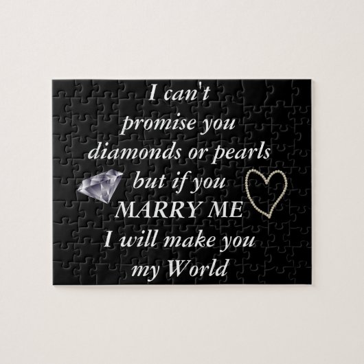 Romantisch heiraten Sie mich Gedicht Puzzle (Horizontal)