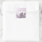 romantisch lila Blumen botanisch danke Quadratischer Aufkleber (Tasche)