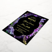 Romantisch lila mit ovaler Grenze Folieneinladung (Gedreht)