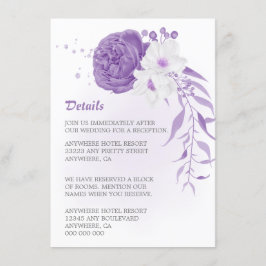 romantisch lila & weiß blühend begleitkarte