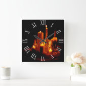 romantisch mystische Kerzen Holz Wanduhr (Zuhause)